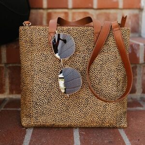 Madewell cheetah tote bag